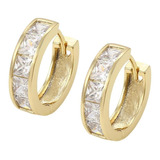 Finas Arracadas Oro 18k Lam Con Brillantes Swarovski