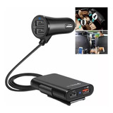 Combo Cargador Para Auto 3.1a 2+2usb Ampliar Cable V8 Turbo