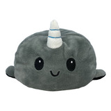 Peluches Gato Y Ballena Reversibles Peluche Kawaii Color Ballena Gris Negro