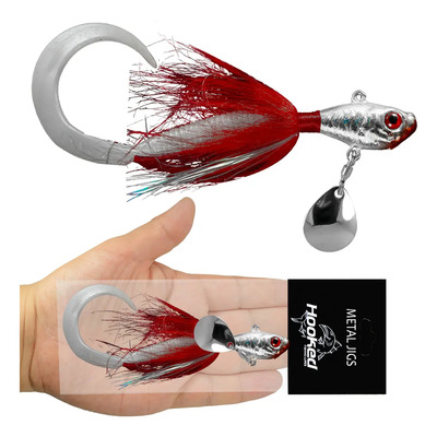 Bailarina Plumero Hooked Spoontail Roja 1.5 Oz Robaleras Pesca Holografica Mar Orilla Con Cuchara | MercadoLibre