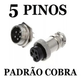 3 Conjunto Conector Radio Ptt 5 Pinos Metal - Px Vhf Hf Py