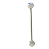 Par De Piercing Bolinha Zircônio Azul Aço Cirúrgico B0189