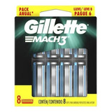 Carga Para Aparelho De Barbear Gillette Mach3 - 8 Unidades