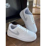 Tenis Air Force 1 07 Color Branco Refletivo Moda Basquete