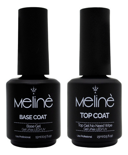 Meliné Base + Top Coat Esmalte Semipermanente Gel On Off 6c Color 1 Base Y 1 Top