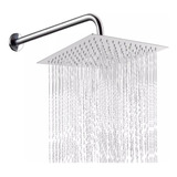 Ducha Regadera Metálica 25 Cm Cuadrada Acero Inoxidable Baño