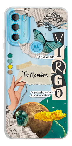 Funda Para Motorola Mujer Signo Zodiaco Virgo Con Tu Nombre