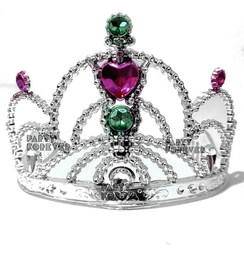 Vincha Tiara Corona De Princesa Plastica Plateada Nena X10u