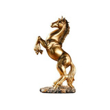 Cavalo Marchando Enfeite Resina Decoração Gold Fazenda 32 Cm