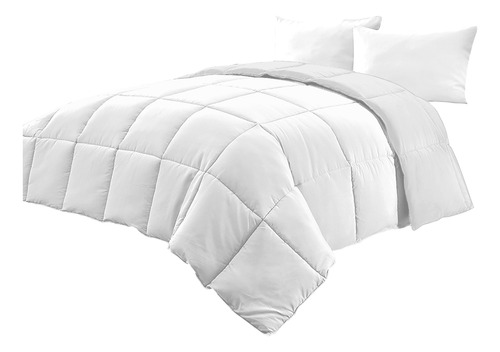 Acolchado Edredon Queen Reversible Simil Plumón 2 F Almohada