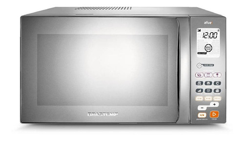 Micro-ondas 38 Litros Bmj38ar Inox Espelhado Com Grill Brastemp 110v