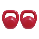 Set 2 Pesas Rusas Redonda Kettlebell Pvc 8kg 10kg Funcional