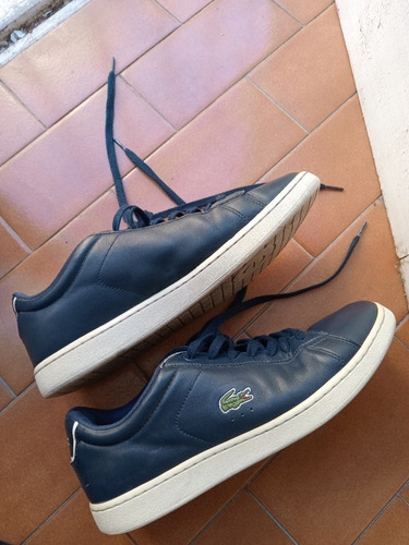 Zapatillas De Cuero Azules Lacoste Usadas 10 Us 28 Cm