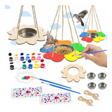 Kit Niños Pintura Diy Madera Diamante Bebedero Para Colibrí 