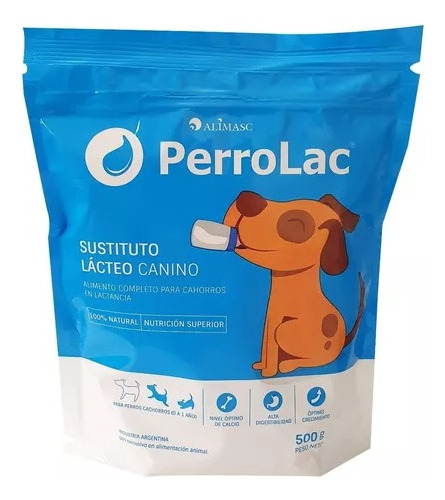 Leche Cachorros Sustituto Lácteo Perrolac + Mamadera 500gr