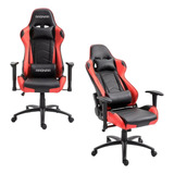 Sillon Gamer Playstation Xbox Gaming Pc Oficina Reclinable Color Rojo