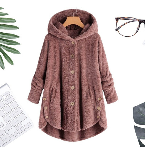 Plush Plush Zipper Hooded Fashion Winter Coat