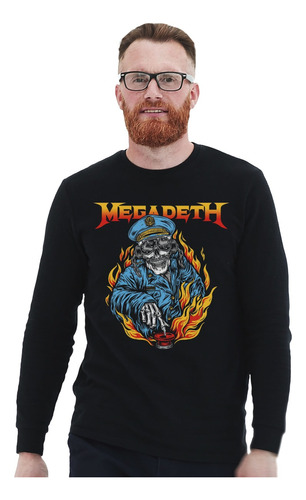 Polera Ml Megadeth Vic Boton Nuclear Metal Abominatron