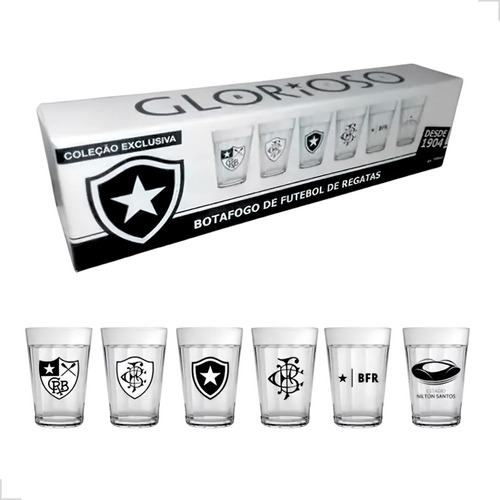 Conjunto De Copo Americano Botafogo Licenciado Kit 6 Peça 