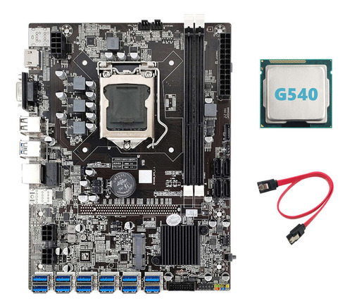 Placa Madre B75 Eth Mining+cpu+g540 Y Cable Lga1155 12 Pcie