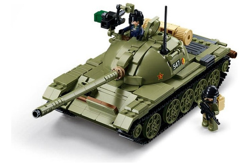 Tanque T54s + 2 Soldados - Armable En Bloques - 604 Pzs