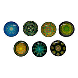 Set X 10 Iman Mandala Vidrio 5cm Heladera Pizarra Surtido