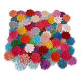 Flores 9 Pétalos Tejidas Crochet Apliques 5 Cm Pack X 10 