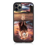 Funda Protector Para iPhone Leon Bebe Reflejo Rey Selva