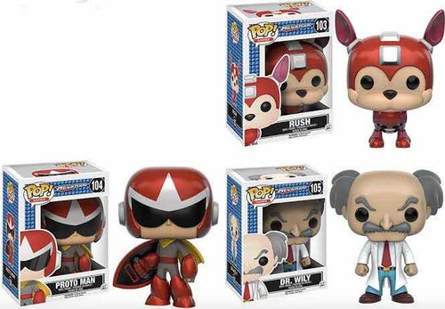 Funko Pop Megaman Game 3 Pzas Rush / Proto Man / Dr Wily