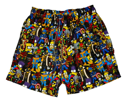 Bañador Hombre Y Niños Simpson Super Heroes Pantaloneta Grey