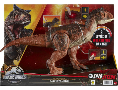 Dinosaurio Carnotaurus Toro Jurassic World Mattel Sonido