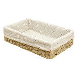 Cesta Tejida, Contenedor Organizador Rectangular, Pequeño