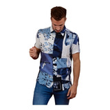 Camisa Manga Corta Fibrana Estampada Brodway Art 2807