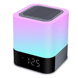 Hoaboly Luces Nocturnas Altavoz Bluetooth, Reloj Despertado. Color Blanco