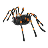 Decoração De Halloween Aranha Realista Grande Com Luz 70 Cm