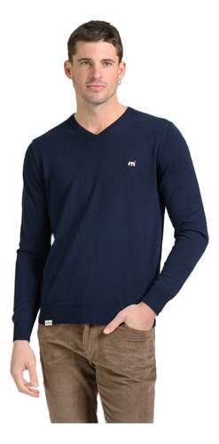 Sweater Pullover Escote V Algodón Hombre Mistral 14791-2