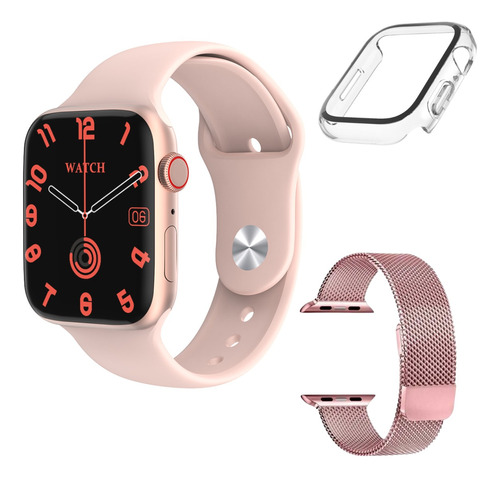 Smartwatch Mujer Rosa W29 Pro 2gb Memoria Doble Malla Wasp