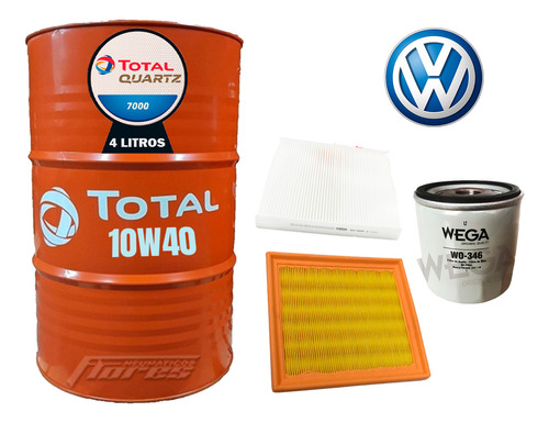 Cambio Aceite 10w40 4l + Kit Filtro Vw Golf Vii 1.6 Msi 