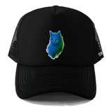 Gorra Con Malla Wolf Lobo Azul Dibujo Animal Phg