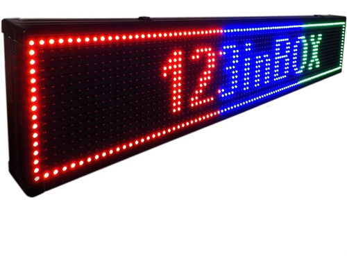 Letreiro Led Digital 5 Cores Fixas Painel 1,00 X 0,20 Mt Usb