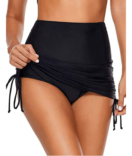 Bikini Acanalado Con Falda Lateral Ceñida Para Mujer, Pantal