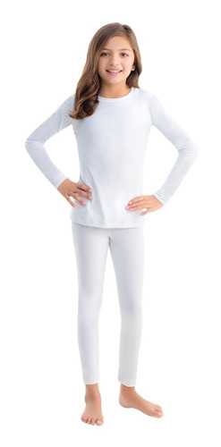Pijama Termica Para Niña Blanca