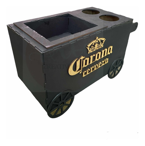 Carrito Botanero Mini Caja  Mdf 3mm Regalo Día Del Padre