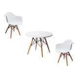 Eames Mesa Infantil Y 2 Sillones Color Blanco