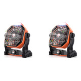 2 Ventiladores Portátiles Para Acampar Con Luces Led, Baterí