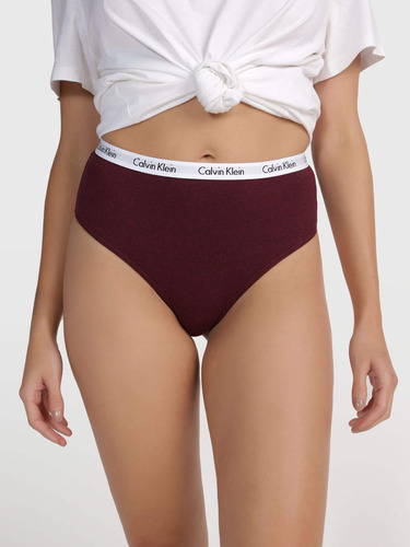 Tanga Roja Jaspeada Tiro Alto Calvin Klein De Mujer