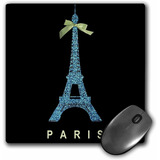 Mouse Pad Negro Torre Eiffel Paris 8 X 8 Pulgadas