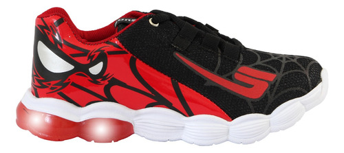 Tenis  Niño Araña Led Luces Spider Escolar Velcro Comodo