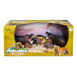 Playsets Animal World Familia Hipopotamo Pack X4