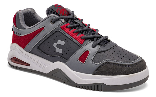 Charly Tenis Urbano Para Hombre Gris Rojo,código 120421-1